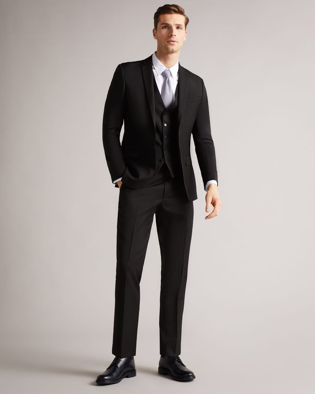 테드 베이커 팬츠 Ted Baker Slim Black Twill Suit Trousers