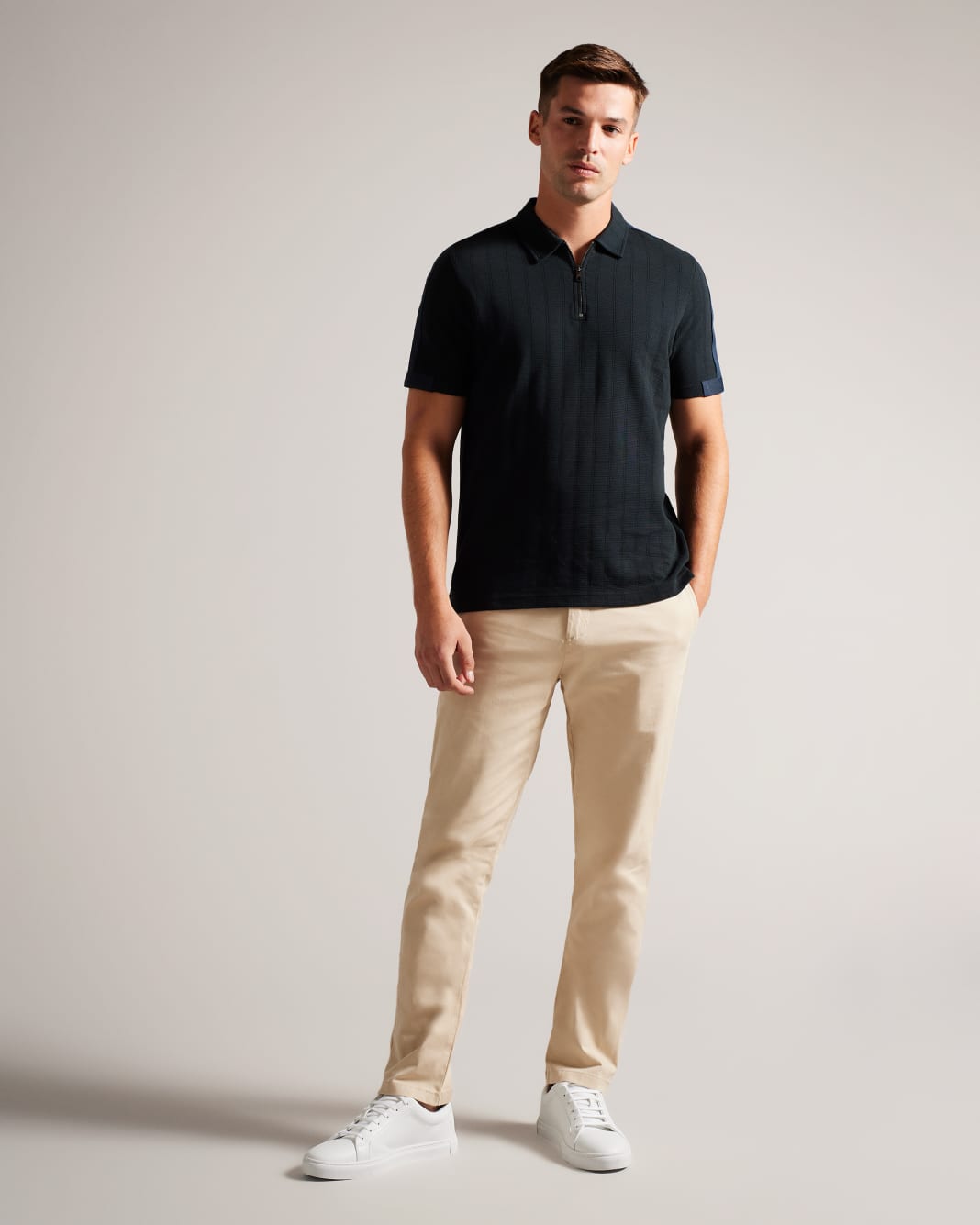 테드베이커 Tedbaker Short Sleeve Polo Shirt With Zip