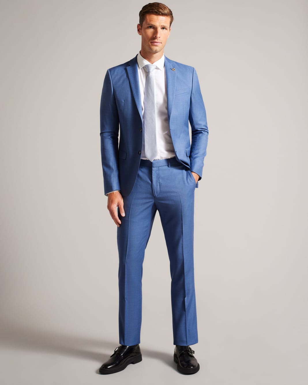 테드베이커 Tedbaker Wool Suit Trousers,Blue