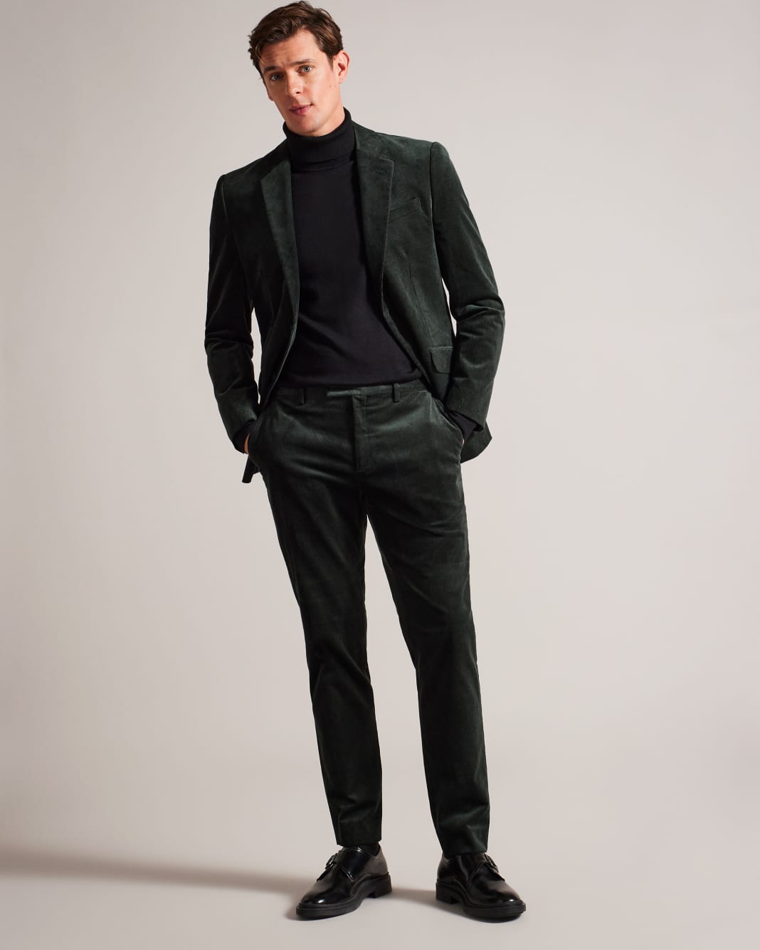 테드베이커 Tedbaker Slim Fit Corduroy Trousers,Dark Green