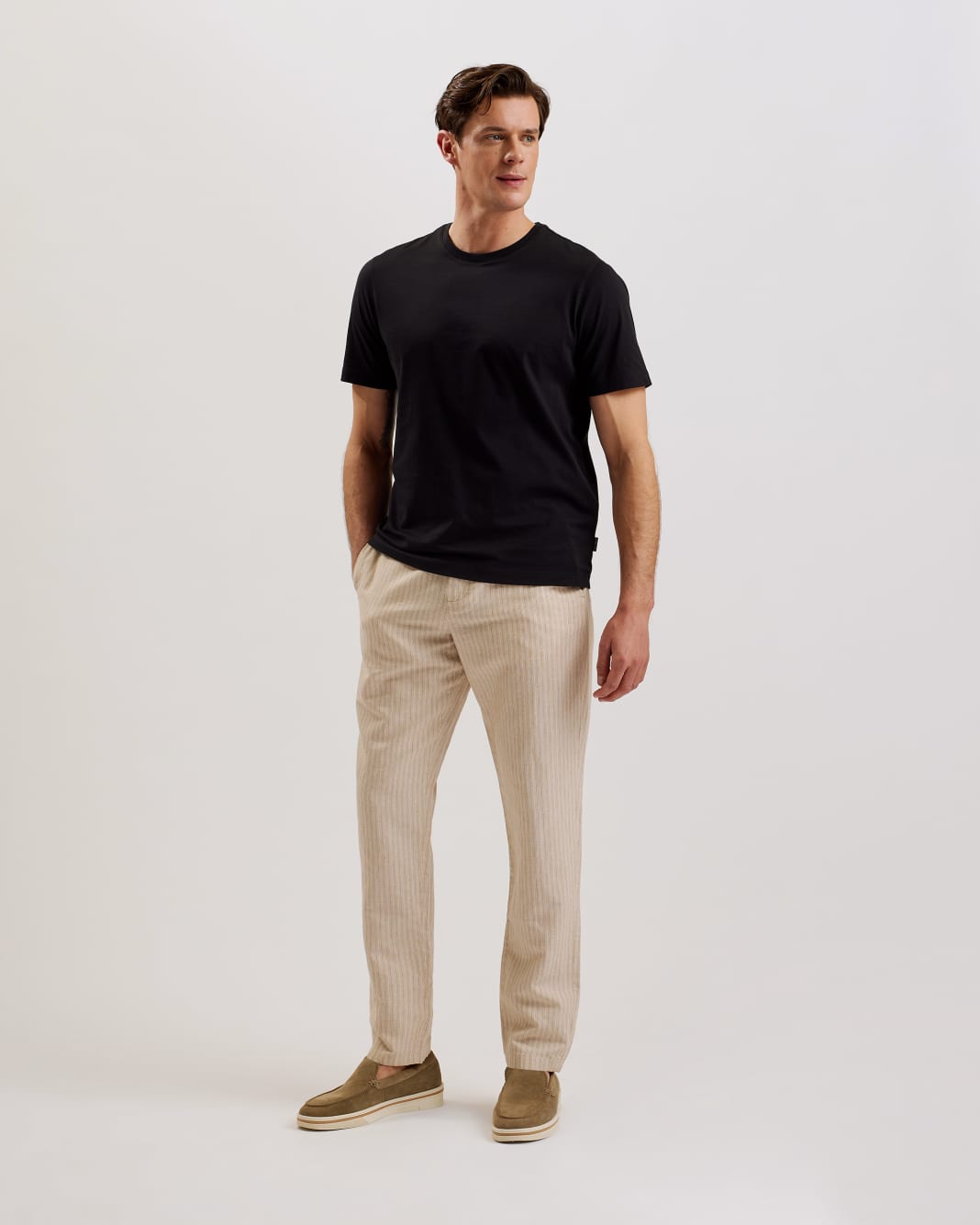 테드베이커 Tedbaker Short Sleeve Regular Fit Plain T-shirt,Black