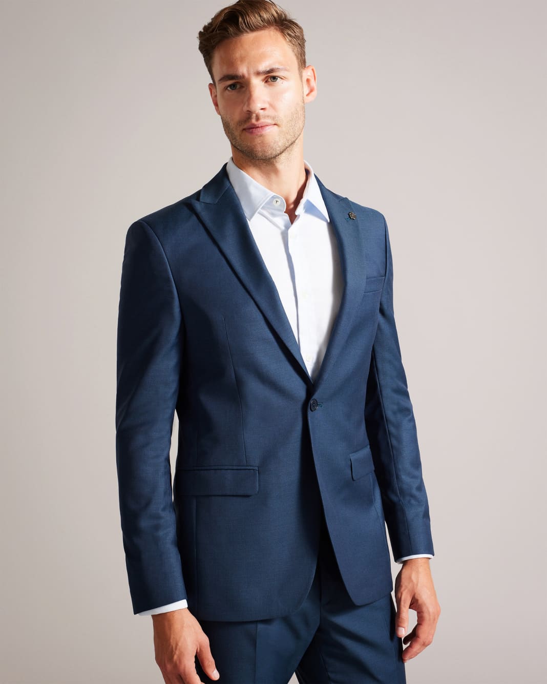 테드베이커 Tedbaker Wool Blend Slim Suit Jacket,Teal-Blue