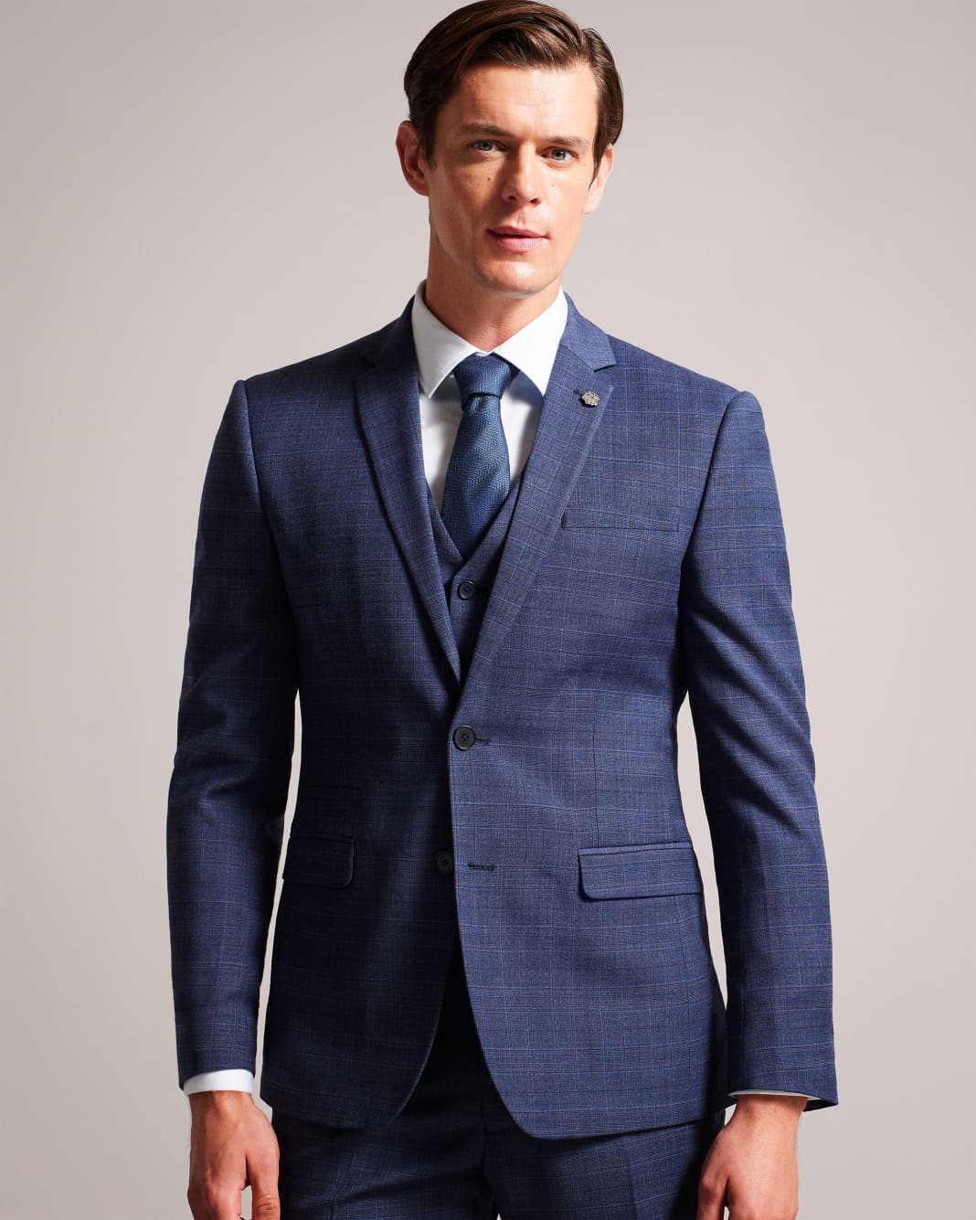 테드베이커 Tedbaker Wool Blend Check Suit Jacket