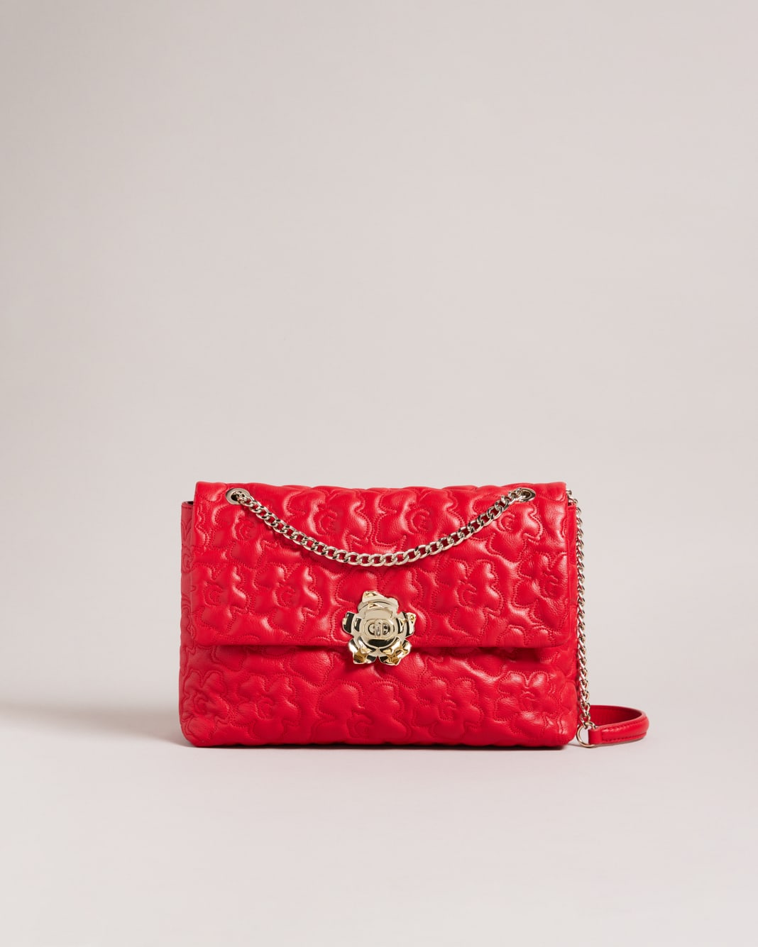 테드 베이커 숄더백 Ted Baker Leather Magnolia Quilted Shoulder Bag,Red