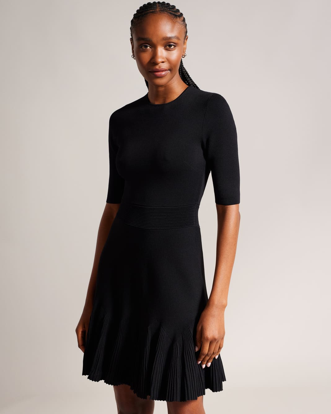 테드베이커 Tedbaker Knitted Fit And Flare Mini Dress,Black