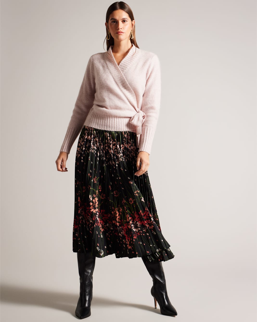 테드베이커 Tedbaker Floral Pleated Midi Skirt