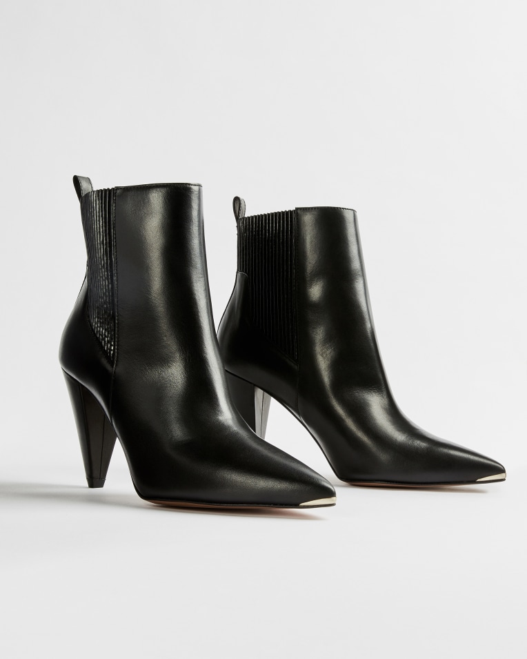 Cone Heel Ankle Boots
