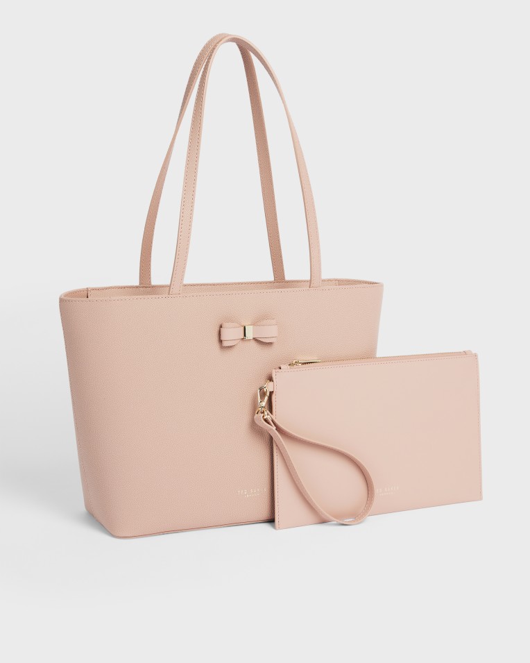 Dusky Pink Bow shopper bag
