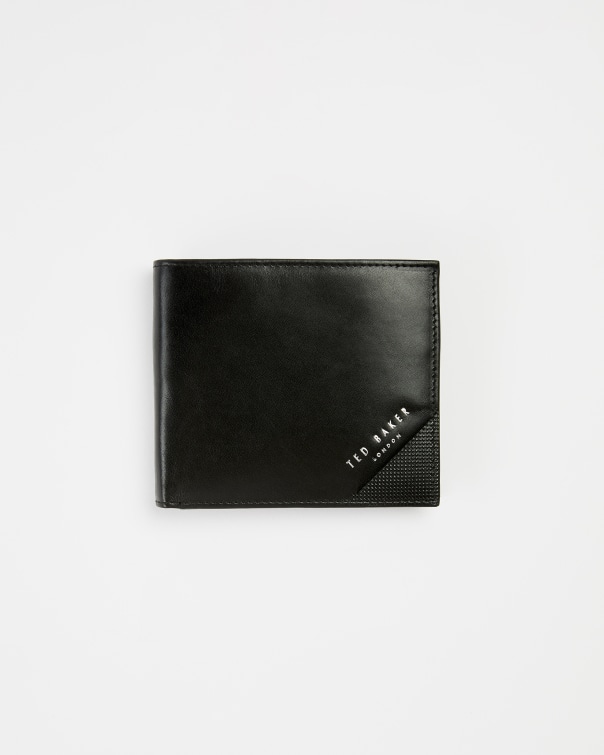 테드 베이커 반지갑 Ted Baker Leather bifold wallet with coin pocket,black