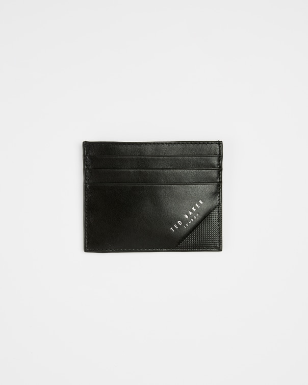 테드 베이커 카드지갑 Ted Baker Embossed corner leather cardholder,black