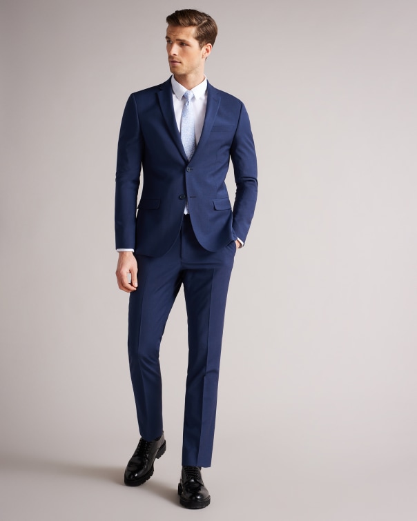 Slim fit plain suit jacket